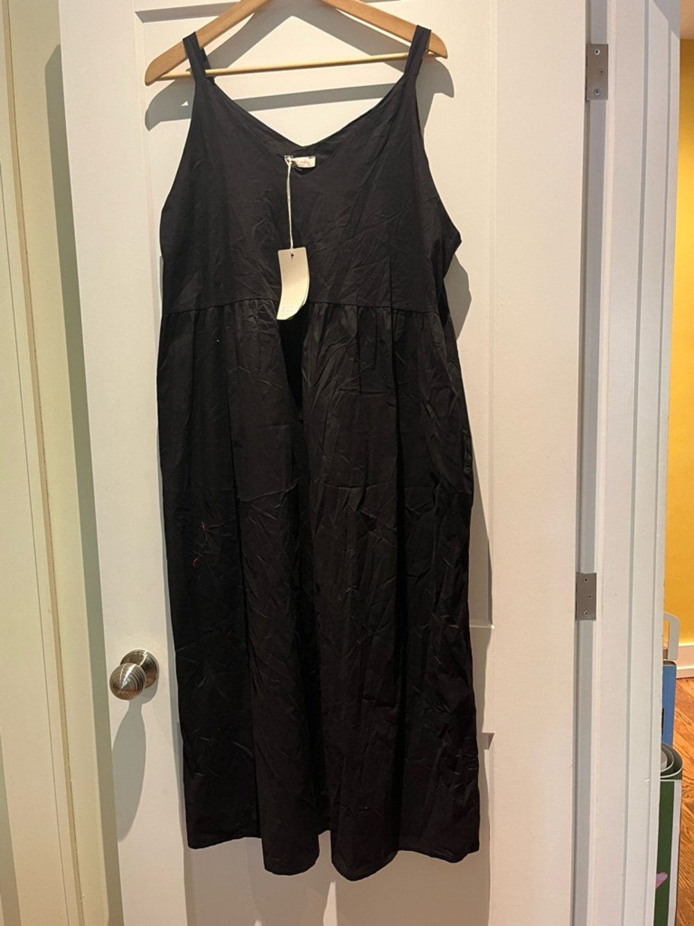 NWT Bella Umbra Italy Cotton Spaghetti Strap Minimalist Maxi Dress XL